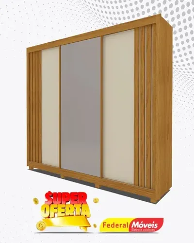 Guarda Roupa 3 Portas 4 Gavetas Ripado Direto da Fabrica Fazemos Entrega