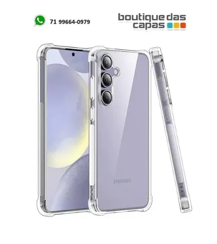 capa case tpu transparente borda anti impacto samsung s24 fe