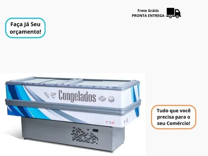 Ilha de Congelados Polar Branca Adesivada 2M