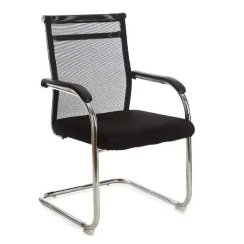 Cadeira Interlocutor Tela DUBAI Fixa Base Cromada Cor Preto Conforto Ergonômico 31018