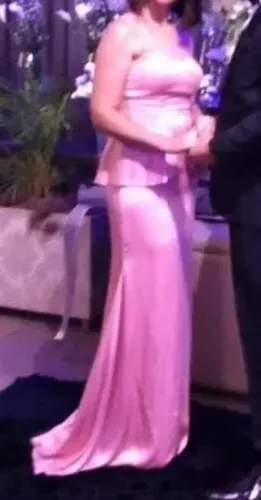 Vestido longo de festa Cor Salmon