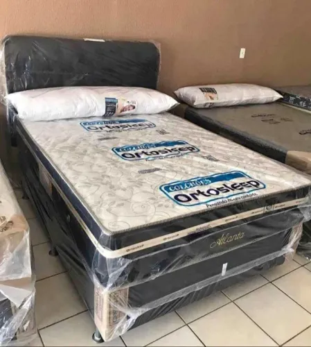 Cama box Colchão Molas e Suporte(Brinde Gratis)