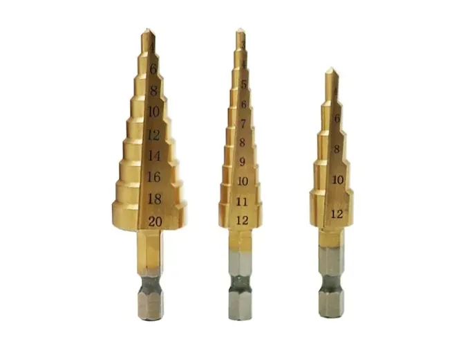 Broca Escalonada Revestimento Titânio Para Expansão de Furos - 03pcs 