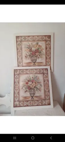 Par de quadros flores grande
