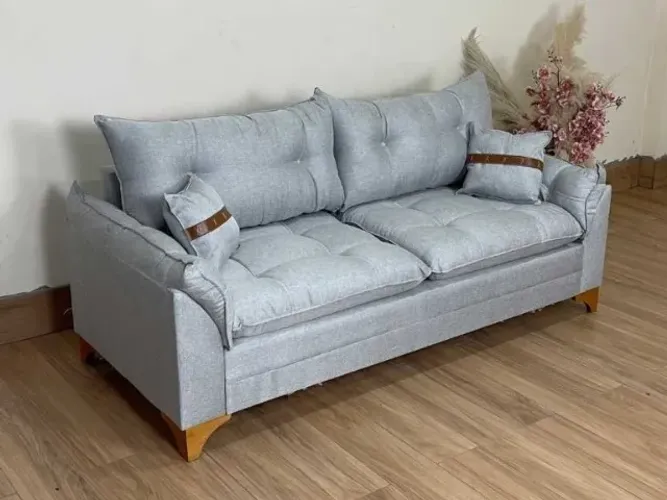 Sofá 3 lugares Creta 2.00m Linho