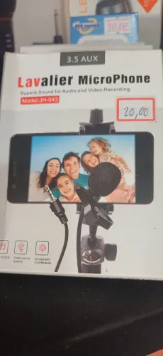 Microfone de Lapela Lavalier para áudio e vídeo