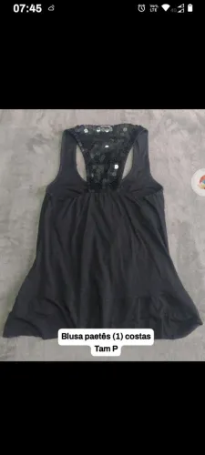 Blusa Paetês Preto - Tamanho P