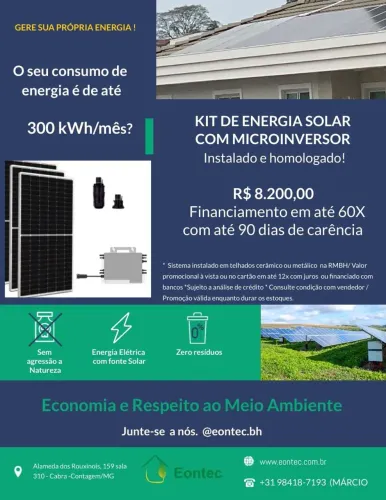 Usina solar a partir de R$ 8.199,00