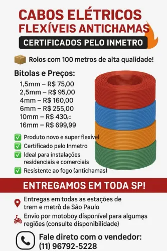 Cabos Elétricos Flexíveis Antichamas Certificados