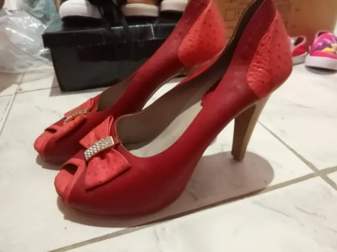 Sandália Salto Alto Vermelha