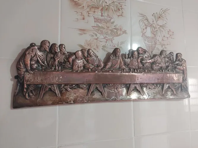 Santa Ceia quadro escultura