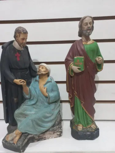 Estátuas gesso Religiosas São Judas Tadeu e São Camilo de Lelis