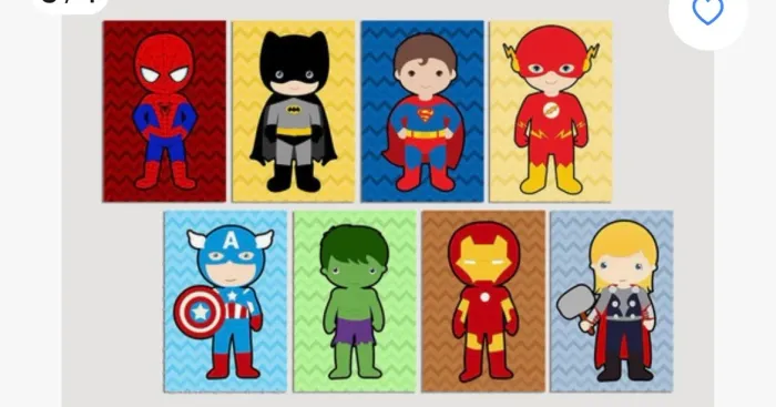 Quadro infantil super heróis 