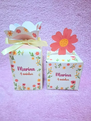Caixinhas de flores pra festa de 1 aninho