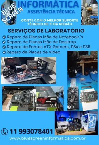 Conserto Reparo Placa de Vídeo GPU, Placa Mãe PC Gamer, Notebook Técnico Assistência