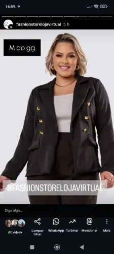 Blazer feminino preto modelo alfaiataria m ao gg 