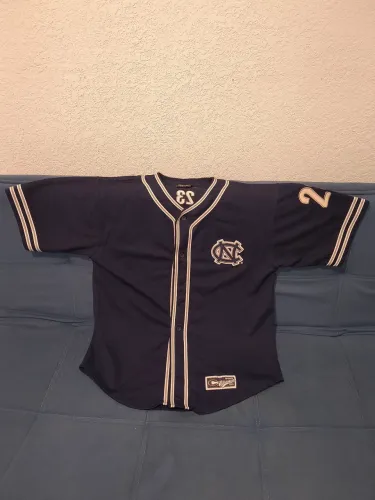 North Carolina Tar Heels Navy Blue Gray Colosseum Baseball Jersey 23 size XXL