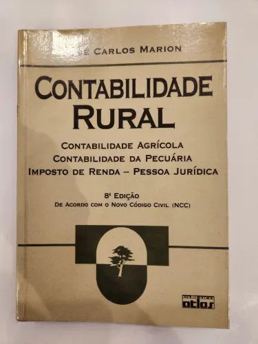 Livro Contabilidade Rural (Agrícola e Pecuária) - Carlos Marion - 8ª Edição - Usado (9/10)