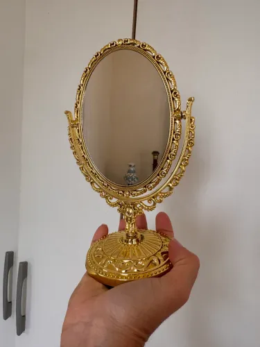 Espelho dupla face de aumento decoração retrô 