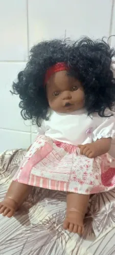 Boneca Negra de Pano - que fala nova!