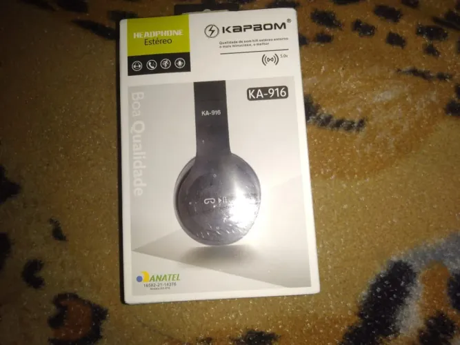 Fone via Bluetooth sem fio da marca KAPBOM KA-916*novo*na caixa!