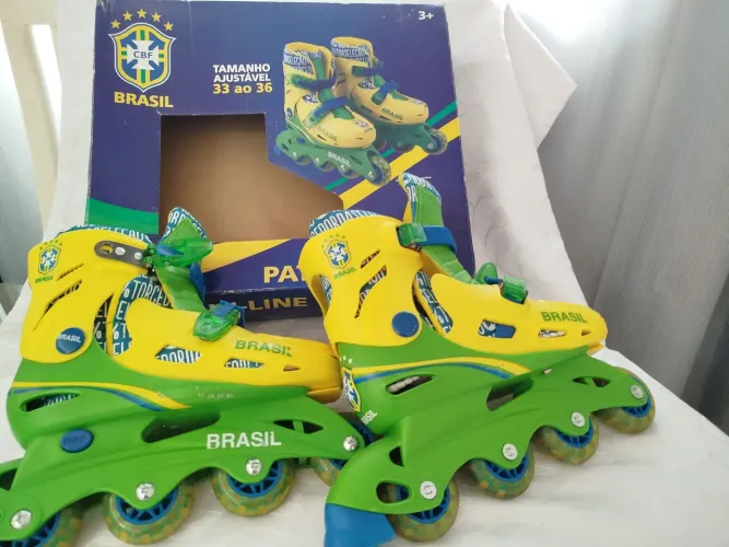 Patins da copa de 2018 Brasil Ajustável (33-36) Futebol