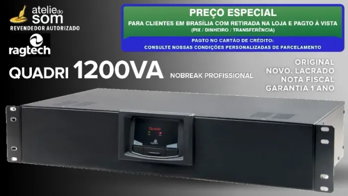 Nobreak Rack Ragtech Quadri 1200VA Senoidal Por Aprox. Original Garantia 1 ano