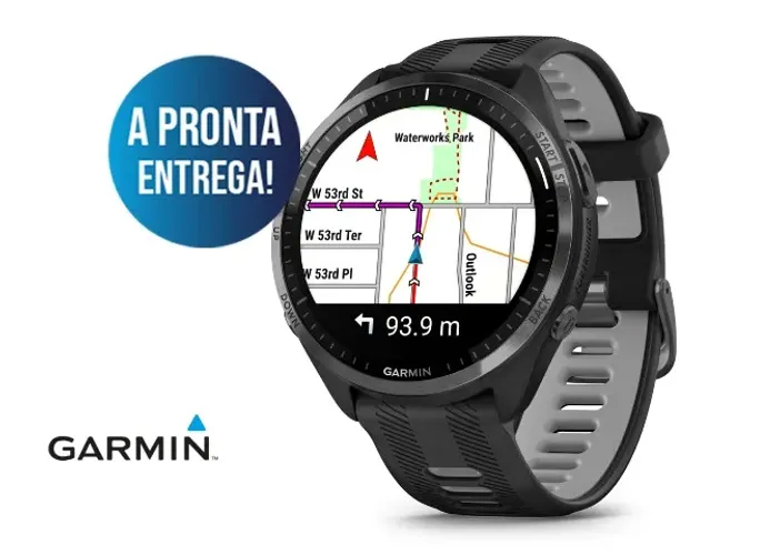 Relógio Garmin Forerunner 965 Music Preto - Garantia 1 Ano - Novo a pronta entrega!