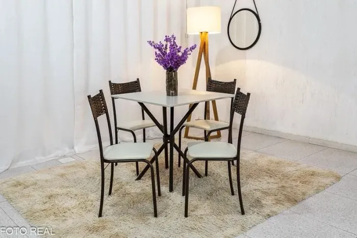 Mesa Atlanta 4 Cadeiras Base IpanemaTampo 75×75 Pronta Entrega 