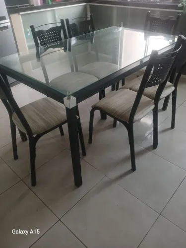 Mesa de 6 cadeiras vidro