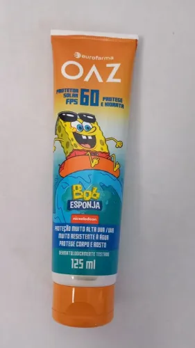 protetor solar infantil oaz fps 60 bob esponja