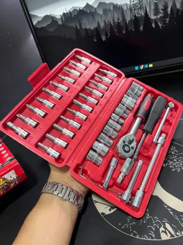 Kit de Ferramentas 46 Peças com Maleta e Chave Catraca
