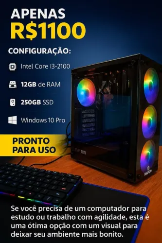 Ótimo PC para estudo e trabalho