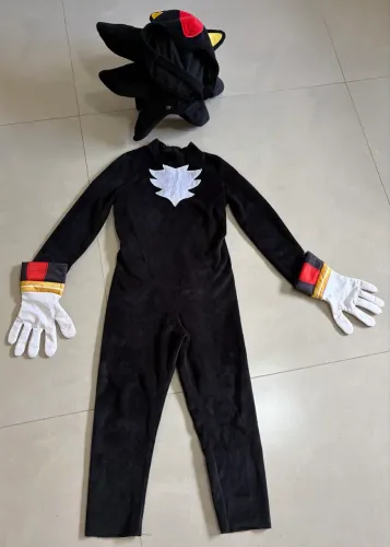 Fantasia shadow de sonic - tamanho 6 infantil