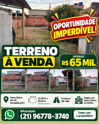 TERRENO A VENDA NO KM 40 SEROPÉDICA 