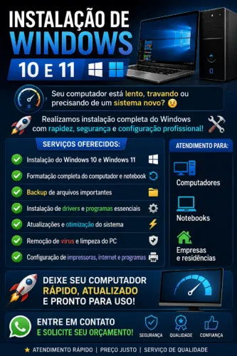 Instalação windows 10/11 com backup 