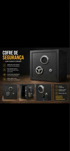 Cofre Mecânico com Chave e Código - Funcionando Perfeitamente