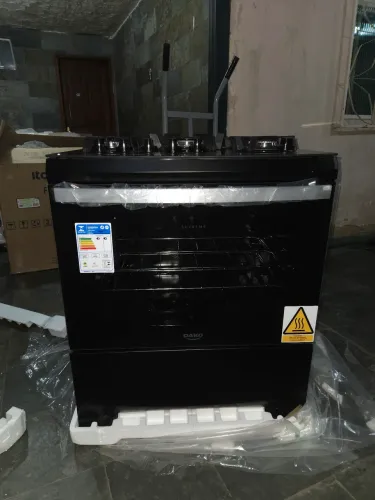 Fogão Atlas Dako Supreme Glass 5 Bocas Preto Bivolt