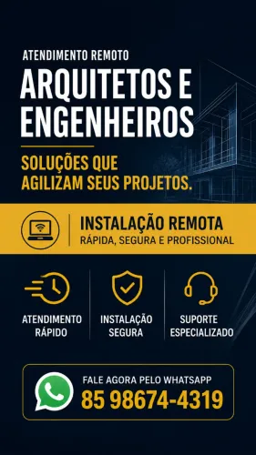 Serviço Profissional de Instalação e Suporte Remoto - Programa p/ engenheiros e Arquitetos