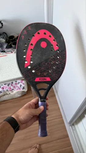 Raquete de Beach Tennis Head Icon Preta e Rosa
