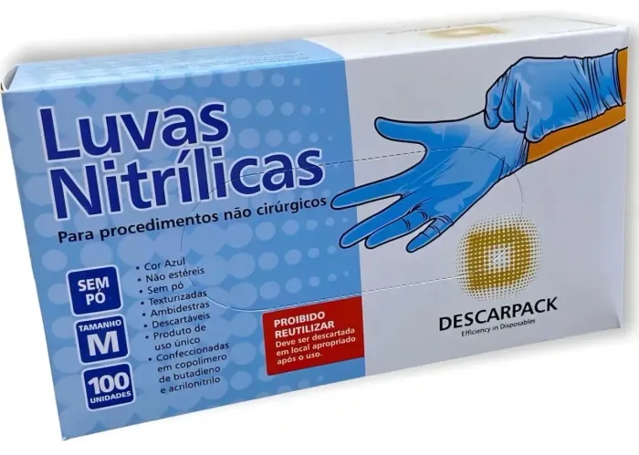 Luva nitrilica sem Pó