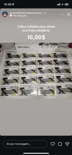 Cílios tufinhos 16,00 a unidade