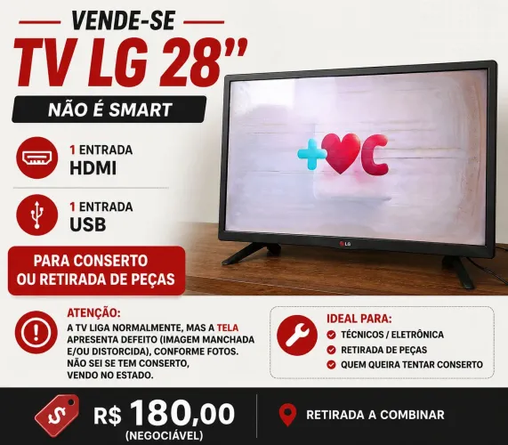 TV LG 28" (não é Smart) Leia a Descrição