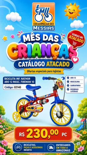 BICICLETA ARO 12 NATHOR FIREMEN