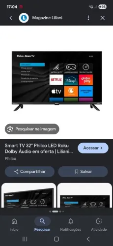 Televisão Philips roku smart 32 polegada