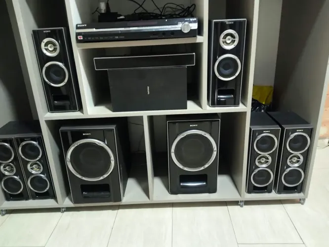 Home Theater Sony 7.2 Canais - Potência Pura (2 Subwoofers + 7 Caixas) - Conservado
