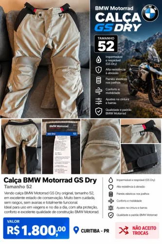 Calça Bmw GS Dry 52EUR