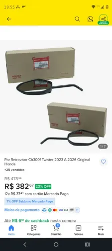 VENDO - Par de Retrovisores Originais Honda CB 300F ?