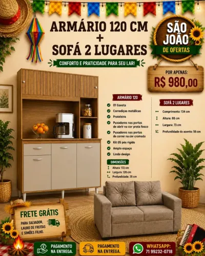 ARMÁRIO+ SOFA 2 LUGARES