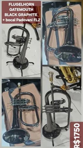 Flugelhorn GATEMOUTH Black Onyx Si bemol, estojo e bocal profissional